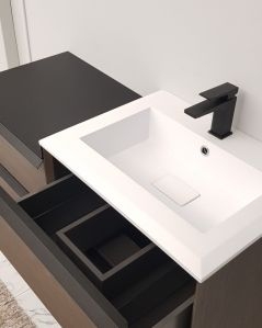 Mobile bagno a terra Ghibli cm 115  rovere scuro con specchio led