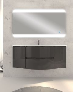 copy of Mobile bagno sospeso 138 cm curvo bianco lucido e