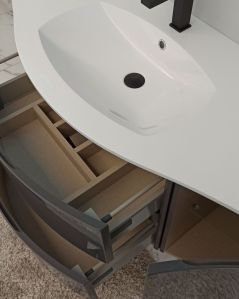 copy of Mobile bagno sospeso 138 cm curvo bianco lucido e
