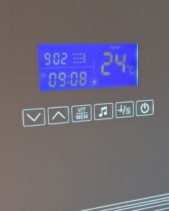 Mobile bagno sospeso Greta 140 cm due lavabi e specchio led con
