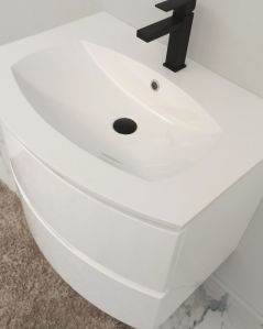 Mobile bagno sospeso 70 cm Greta con lavabo in resina