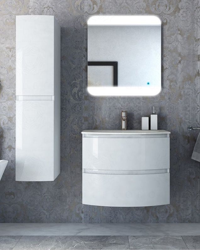 Mobile bagno sospeso 70 cm Greta con lavabo in resina Mobile bagno sospeso 70 cm Greta con lavabo in resina