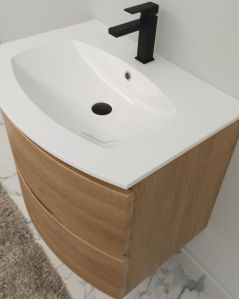 Mobile bagno sospeso 70 cm Greta rovere naturale con lavabo in