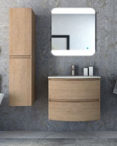Mobile bagno sospeso 70 cm Greta rovere naturale con lavabo in