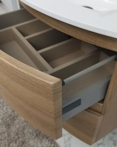 Mobile bagno sospeso 70 cm Greta rovere naturale con lavabo in