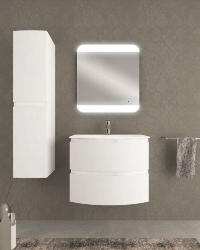 Mobile bagno sospeso 70 cm Greta bianco opaco con lavabo in Mobile bagno sospeso 70 cm Greta bianco opaco con lavabo in