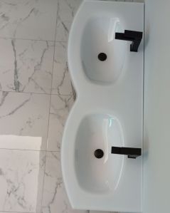 Mobile bagno sospeso Jane, curvo, cm.138 con specchio led