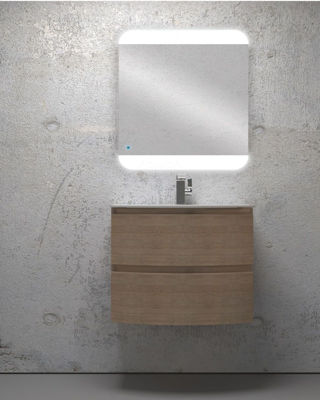 Mobile bagno Greta 70 cm rovere naturale con lavabo in vetro Mobile bagno Greta 70 cm rovere naturale con lavabo in vetro