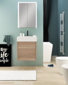 Mobile bagno sospeso Diadema cm.50 con specchio contenitore led