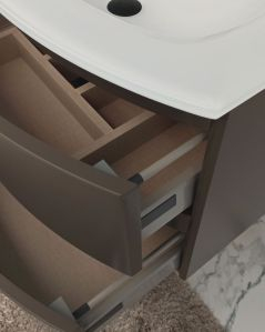 Mobile bagno Greta 70 cm grigio vulcano con lavabo in vetro
