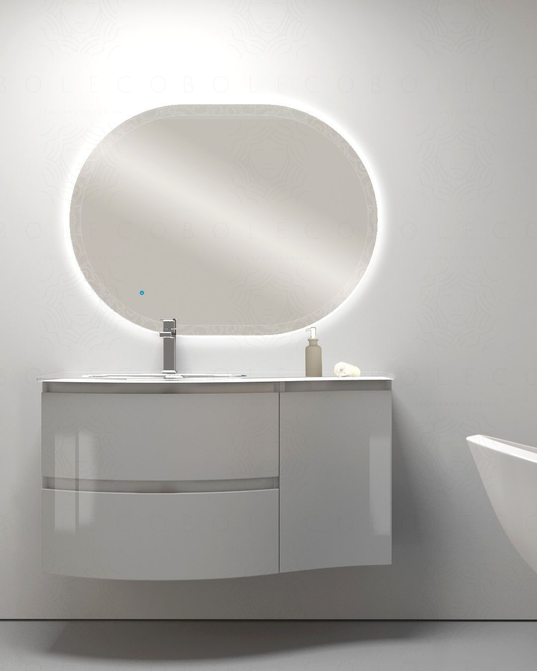copy of Mobile bagno sospeso curvo 105 cm copy of Mobile bagno sospeso curvo 105 cm