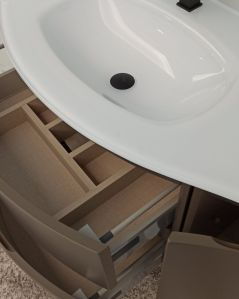 Mobile bagno sospeso curvo 105 cm grigio vulcano con lavabo in