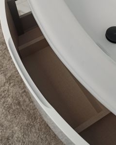 Mobile bagno sospeso curvo 140 cm con lavabo in vetro – Greta