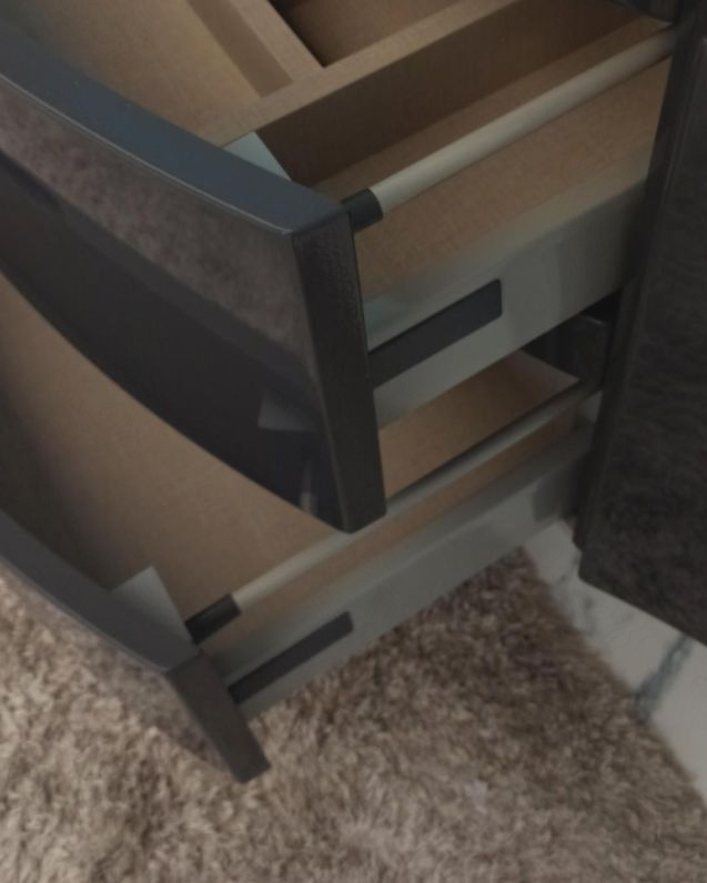 Mobile bagno sospeso Greta curvo 105 cm con top in mdf