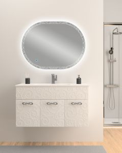 Mobile bagno Noemi cm 100 bianco opaco con tre ante, completo