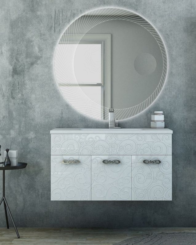 Mobile bagno sospeso Noemi cm.100 con lavabo in ceramica Mobile bagno sospeso Noemi cm.100 con lavabo in ceramica