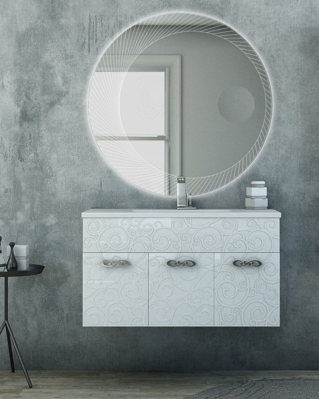 Mobile bagno sospeso Noemi cm.100 con lavabo in ceramica Mobile bagno sospeso Noemi cm.100 con lavabo in ceramica