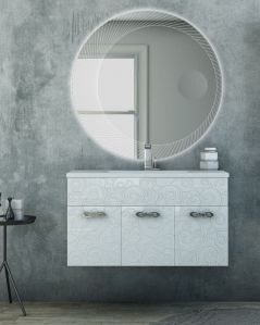 Mobile bagno sospeso Noemi cm.100 con lavabo in ceramica