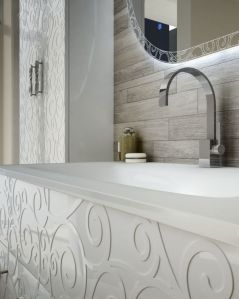Mobile bagno sospeso Noemi cm.100 con lavabo in ceramica