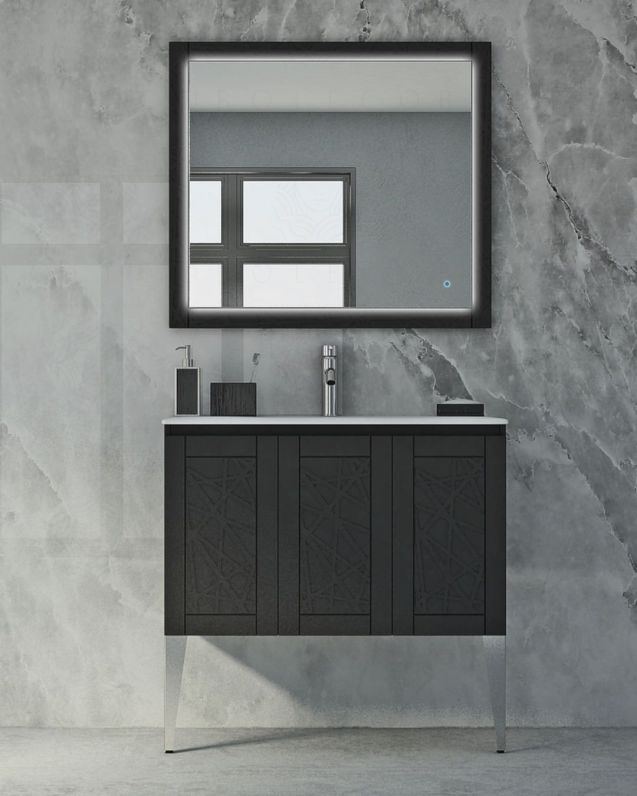 Mobile bagno sospeso Arianna 80 cm e lavabo in ceramica