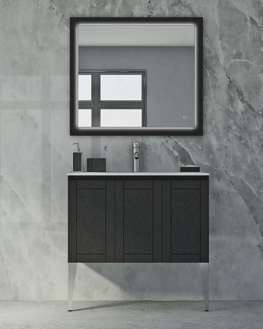 Mobile bagno sospeso Arianna 80 cm e lavabo in ceramica Mobile bagno sospeso Arianna 80 cm e lavabo in ceramica
