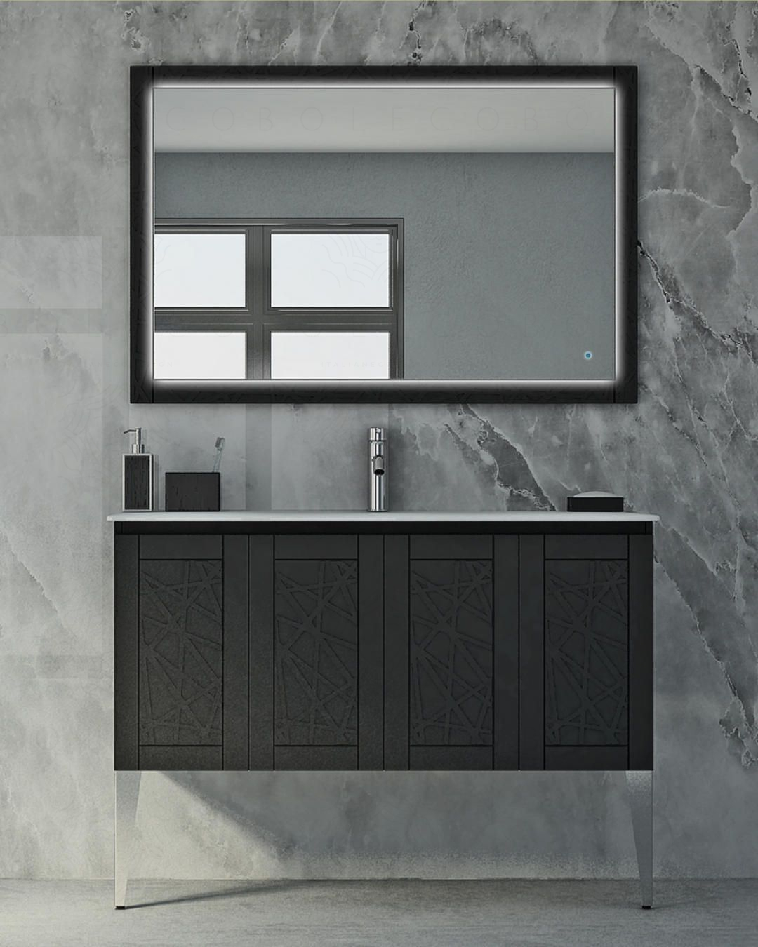 Mobile bagno Beverly 120 cm lavabo ceramica e piedini Mobile bagno Beverly 120 cm lavabo ceramica e piedini