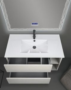 Mobile bagno sospeso cm 90 con cassetti e vano a giorno - Pamela
