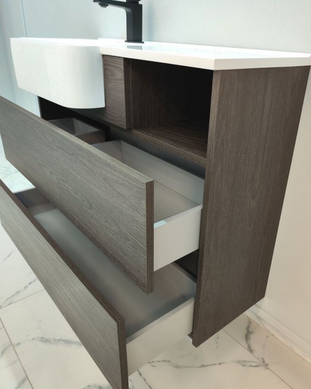 Mobile bagno sospeso Riviera cm 100 con lavabo in resina Mobile bagno sospeso Riviera cm 100 con lavabo in resina