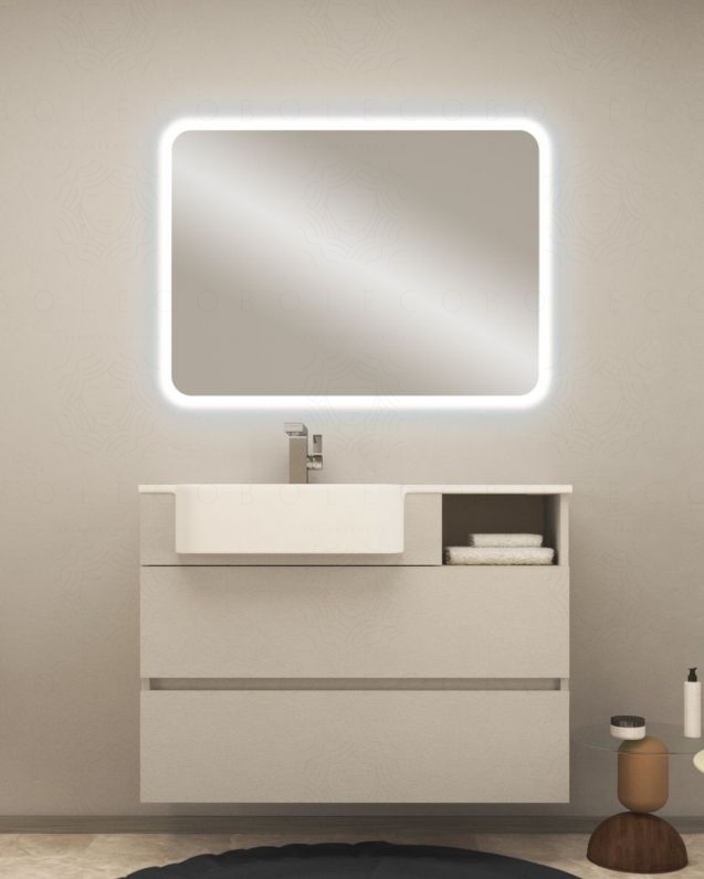 Mobile bagno sospeso Riviera cm 100 con lavabo in resina Mobile bagno sospeso Riviera cm 100 con lavabo in resina