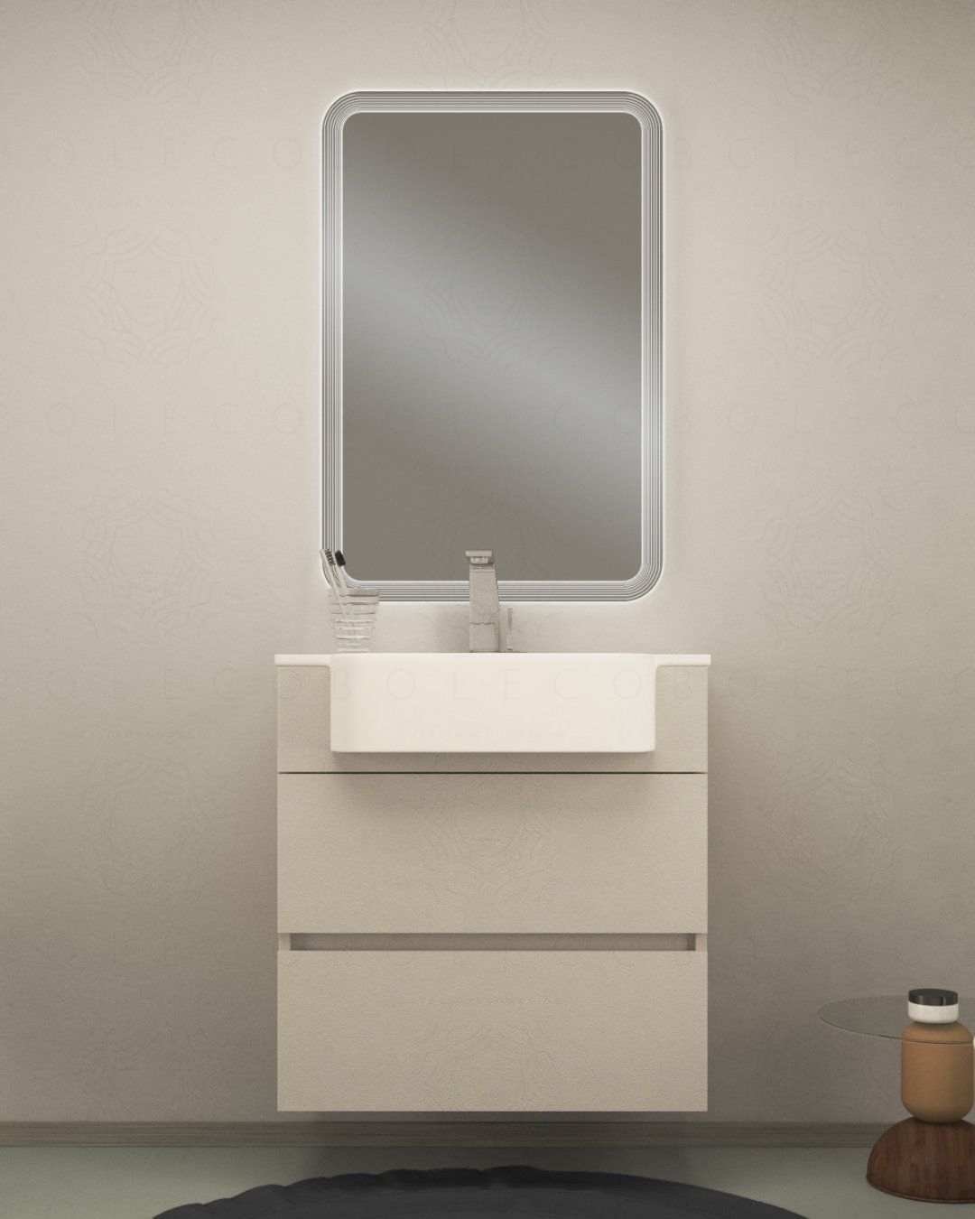 Mobile bagno sospeso Dorotea cm 100 con lavabo in ceramica Mobile bagno sospeso Dorotea cm 100 con lavabo in ceramica