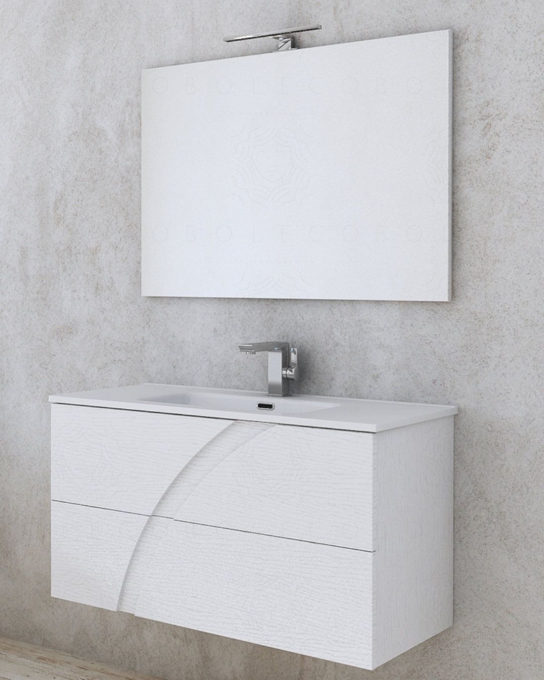 Mobile bagno Sole 100 cm con lavabo in ceramica Mobile bagno Sole 100 cm con lavabo in ceramica