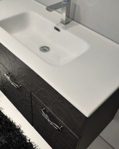 Mobile bagno sospeso 100 cm Noemi lavagna con ante e lavabo