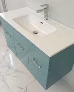 Mobile bagno sospeso 100 cm Noemi carta da zucchero con ante e
