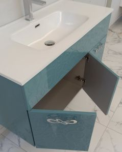 Mobile bagno sospeso 100 cm Noemi carta da zucchero con ante e