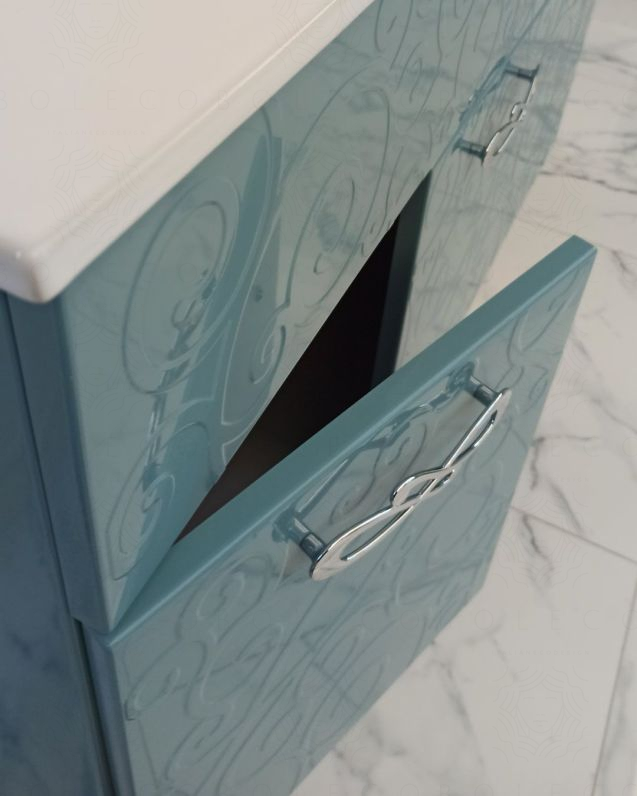 Mobile bagno sospeso 100 cm Noemi carta da zucchero con ante e Mobile bagno sospeso 100 cm Noemi carta da zucchero con ante e