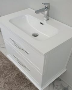 Mobile bagno sospeso Alba con lavabo in ceramica, cm.74