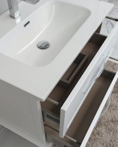 Mobile bagno sospeso Alba con lavabo in ceramica, cm.74