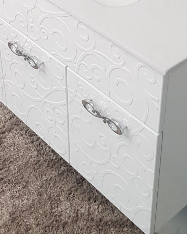 Mobile bagno sospeso Noemi 100 cm bianco lucido con lavabo e Mobile bagno sospeso Noemi 100 cm bianco lucido con lavabo e