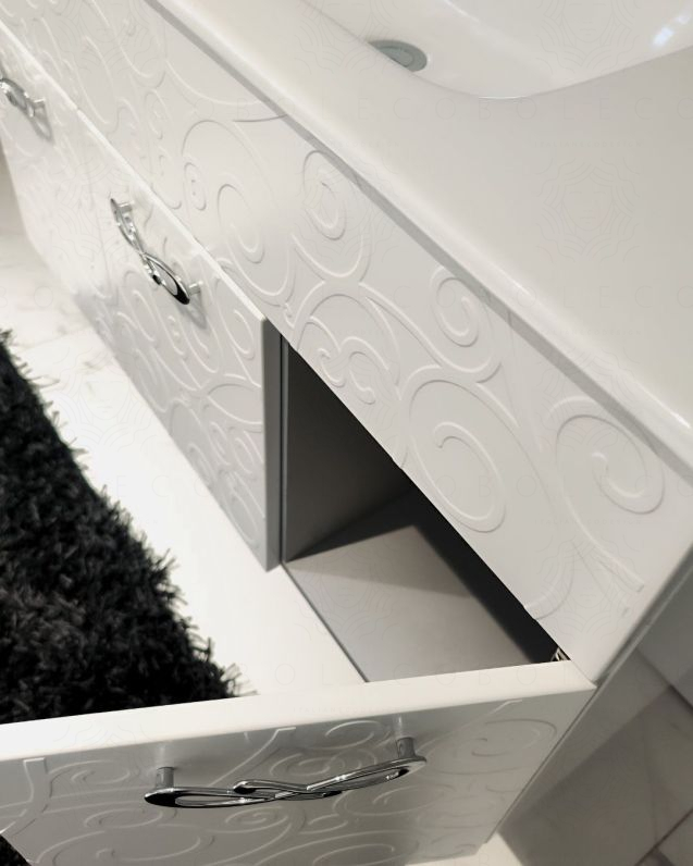 Mobile bagno sospeso Noemi 100 cm bianco opaco con lavabo e Mobile bagno sospeso Noemi 100 cm bianco opaco con lavabo e