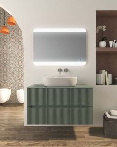 Mobile bagno sospeso Cloud cm 100 plissettato con top in mdf