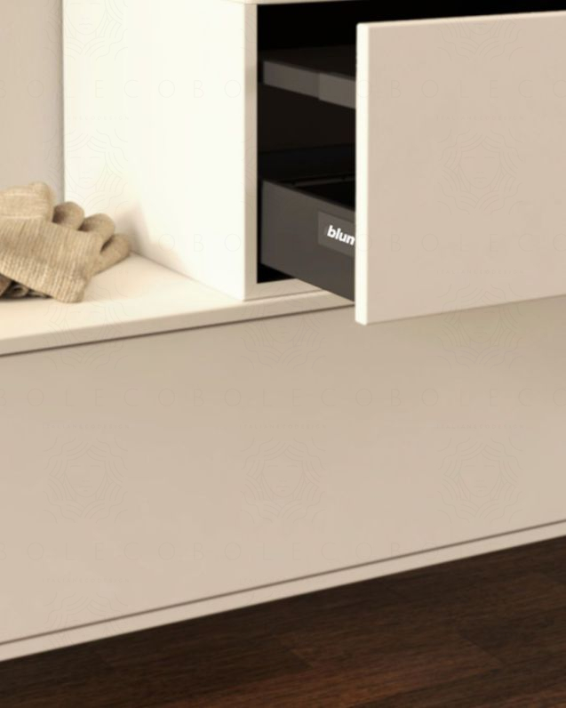 Mobile bagno sospeso Prisma cm 120 con cassettiera e top in mdf Mobile bagno sospeso Prisma cm 120 con cassettiera e top in mdf