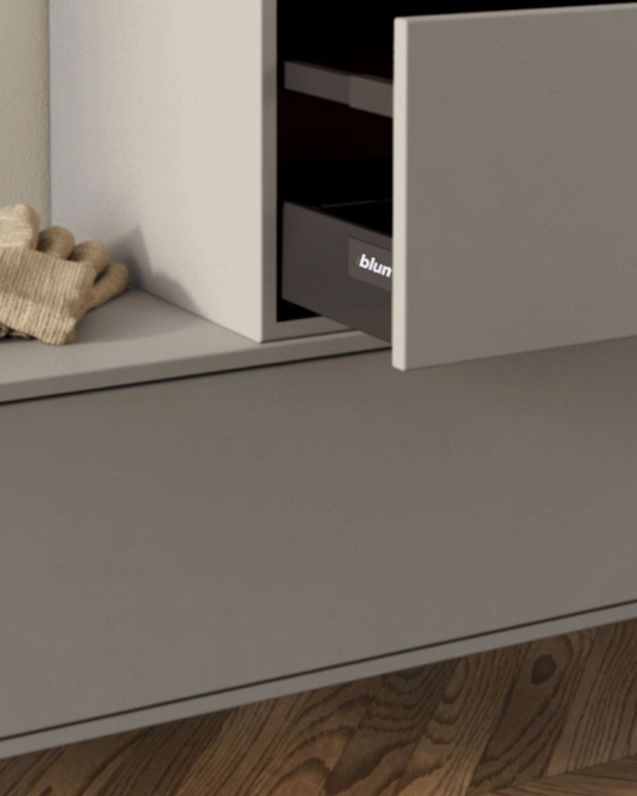 Mobile bagno sospeso Prisma cm 120 con cassettiera e top in mdf Mobile bagno sospeso Prisma cm 120 con cassettiera e top in mdf