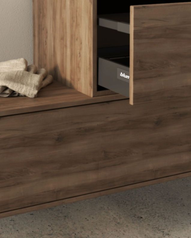 Mobile bagno sospeso Prisma cm 120 con cassettiera e top in mdf Mobile bagno sospeso Prisma cm 120 con cassettiera e top in mdf