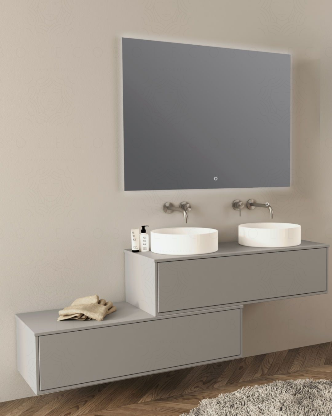 Mobile bagno sospeso Olimpia 60 cm con lavabo rigenerabile Mobile bagno sospeso Olimpia 60 cm con lavabo rigenerabile
