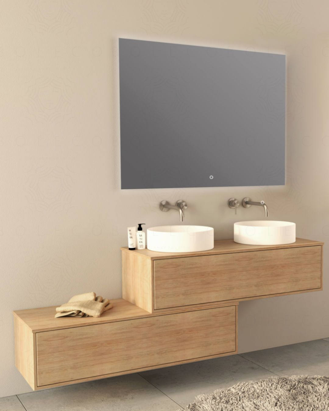 Mobile bagno sospeso Olimpia 60 cm con lavabo rigenerabile Mobile bagno sospeso Olimpia 60 cm con lavabo rigenerabile
