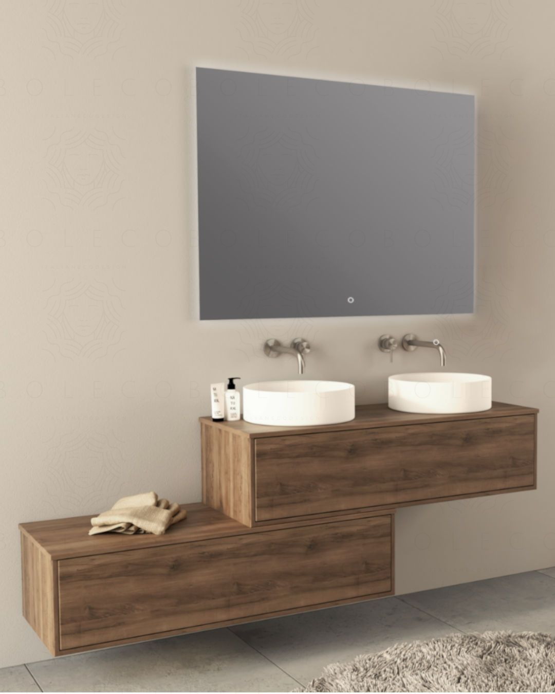 Mobile bagno sospeso Olimpia 60 cm con lavabo rigenerabile Mobile bagno sospeso Olimpia 60 cm con lavabo rigenerabile