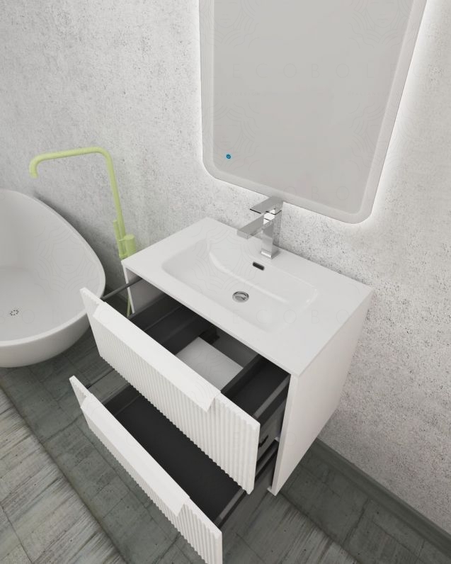 Mobile bagno sospeso Twist cm 60 con lavabo in ceramica Mobile bagno sospeso Twist cm 60 con lavabo in ceramica