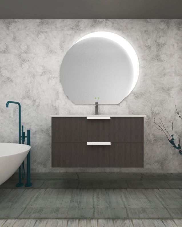 Mobile bagno sospeso Dorotea cm 100 con lavabo in ceramica
