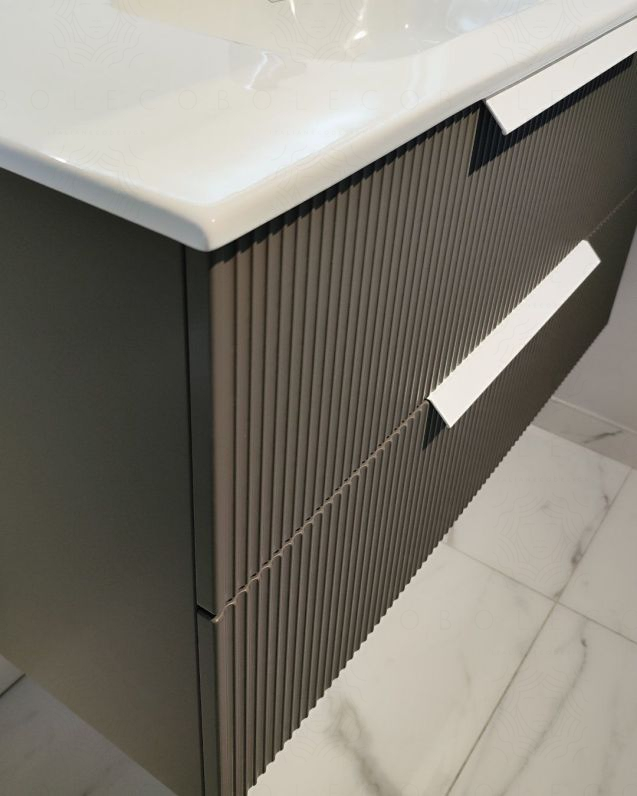 Mobile bagno sospeso Twist cm 100 con lavabo in ceramica