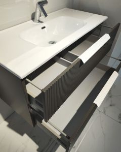 Mobile bagno sospeso Twist cm 100 con lavabo in ceramica